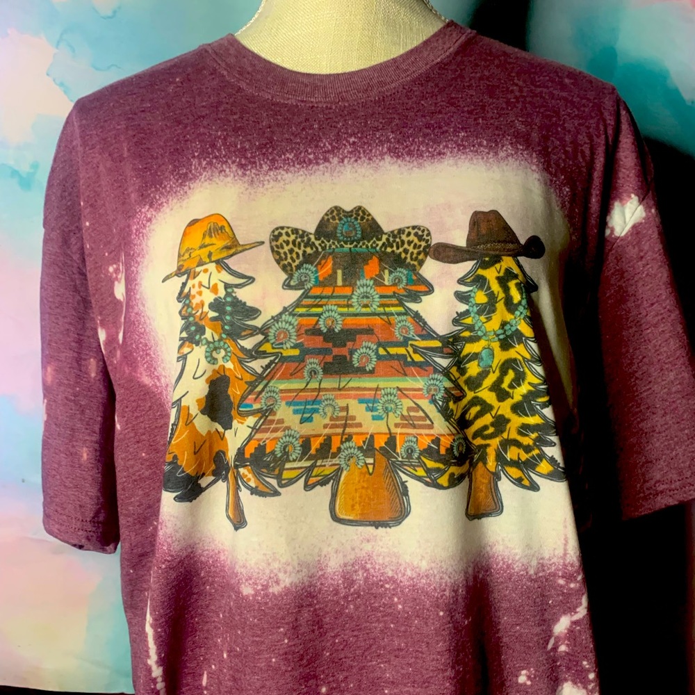 Country Aztec themed bleached tshirt